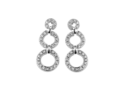 White Gold Plated | Chandelier Earrings